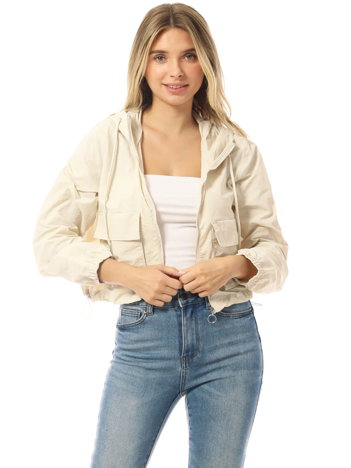 Lightweight Cropped Jackets Yoga Quick Dry Windbreaker Zipper Jackets Workout Running Hoodie Jackets