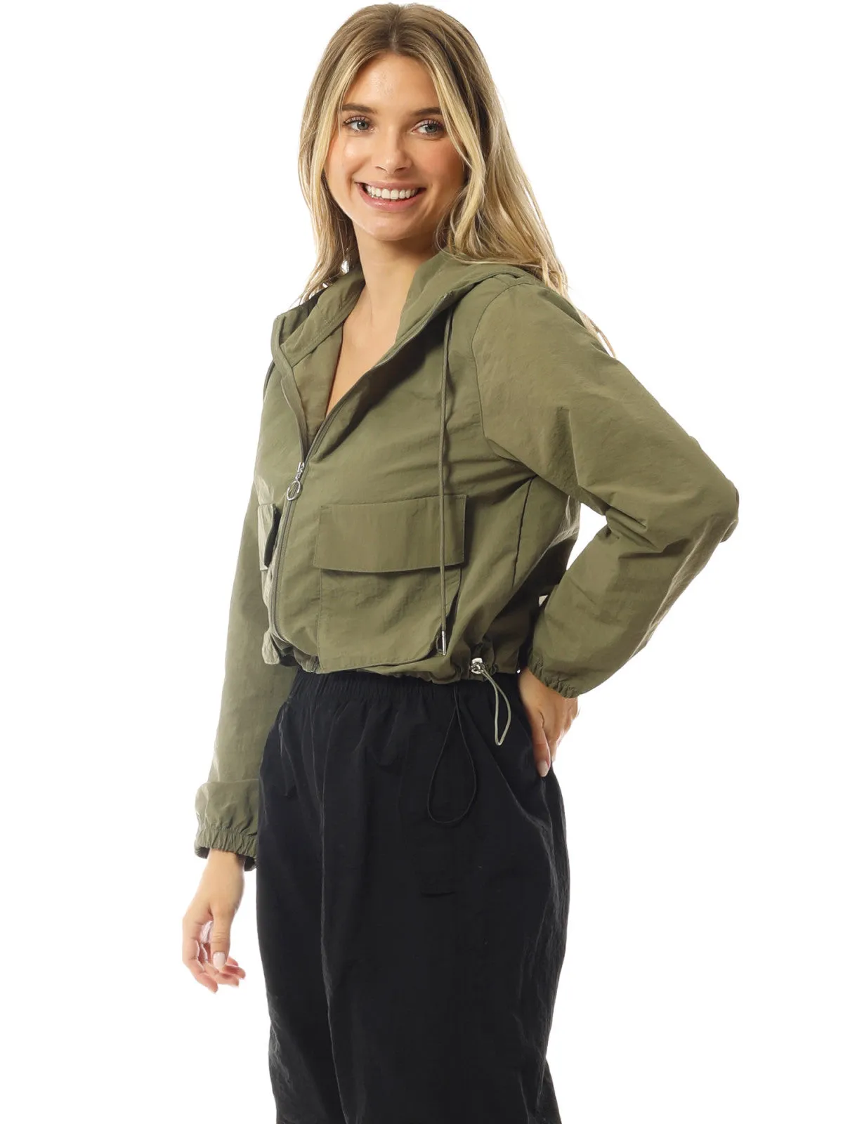 Lightweight Cropped Jackets Yoga Quick Dry Windbreaker Zipper Jackets Workout Running Hoodie Jackets