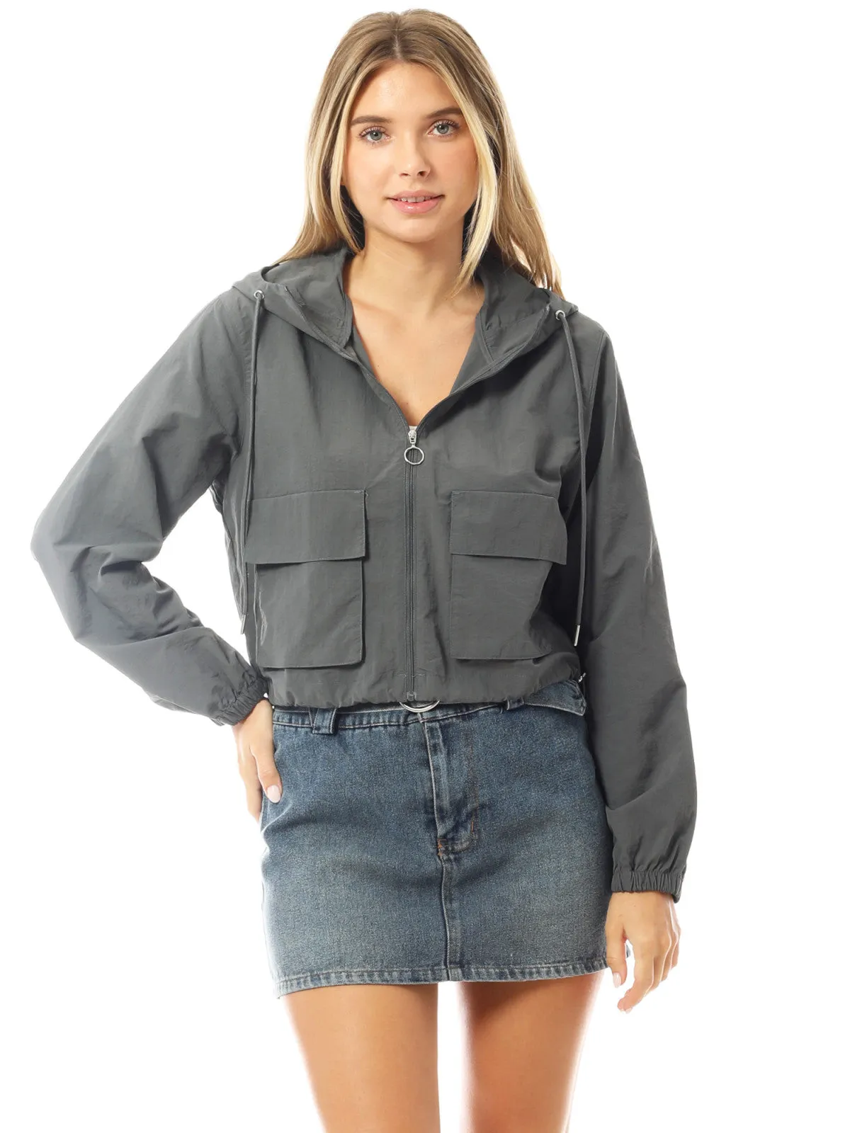 Lightweight Cropped Jackets Yoga Quick Dry Windbreaker Zipper Jackets Workout Running Hoodie Jackets