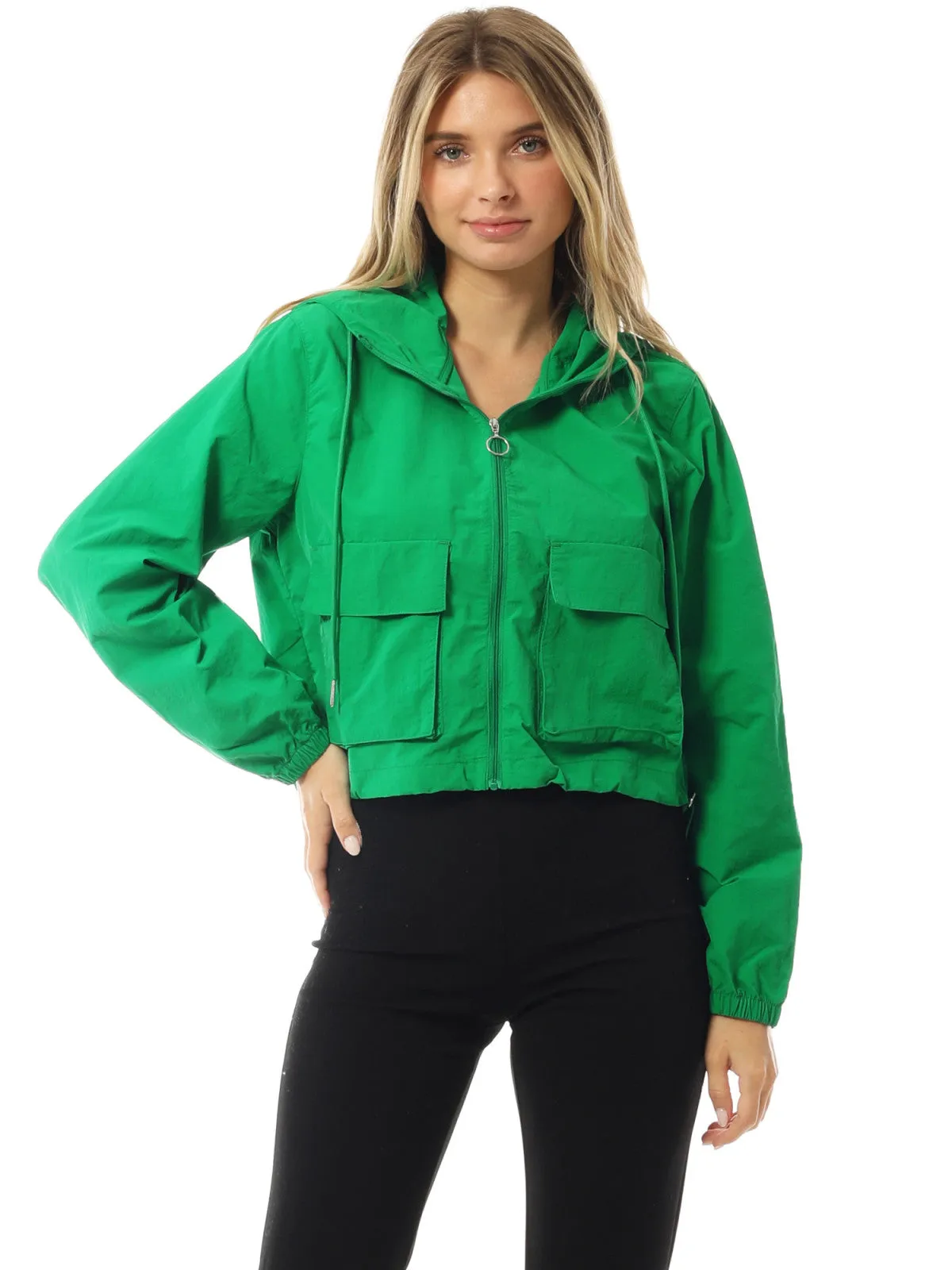 Lightweight Cropped Jackets Yoga Quick Dry Windbreaker Zipper Jackets Workout Running Hoodie Jackets