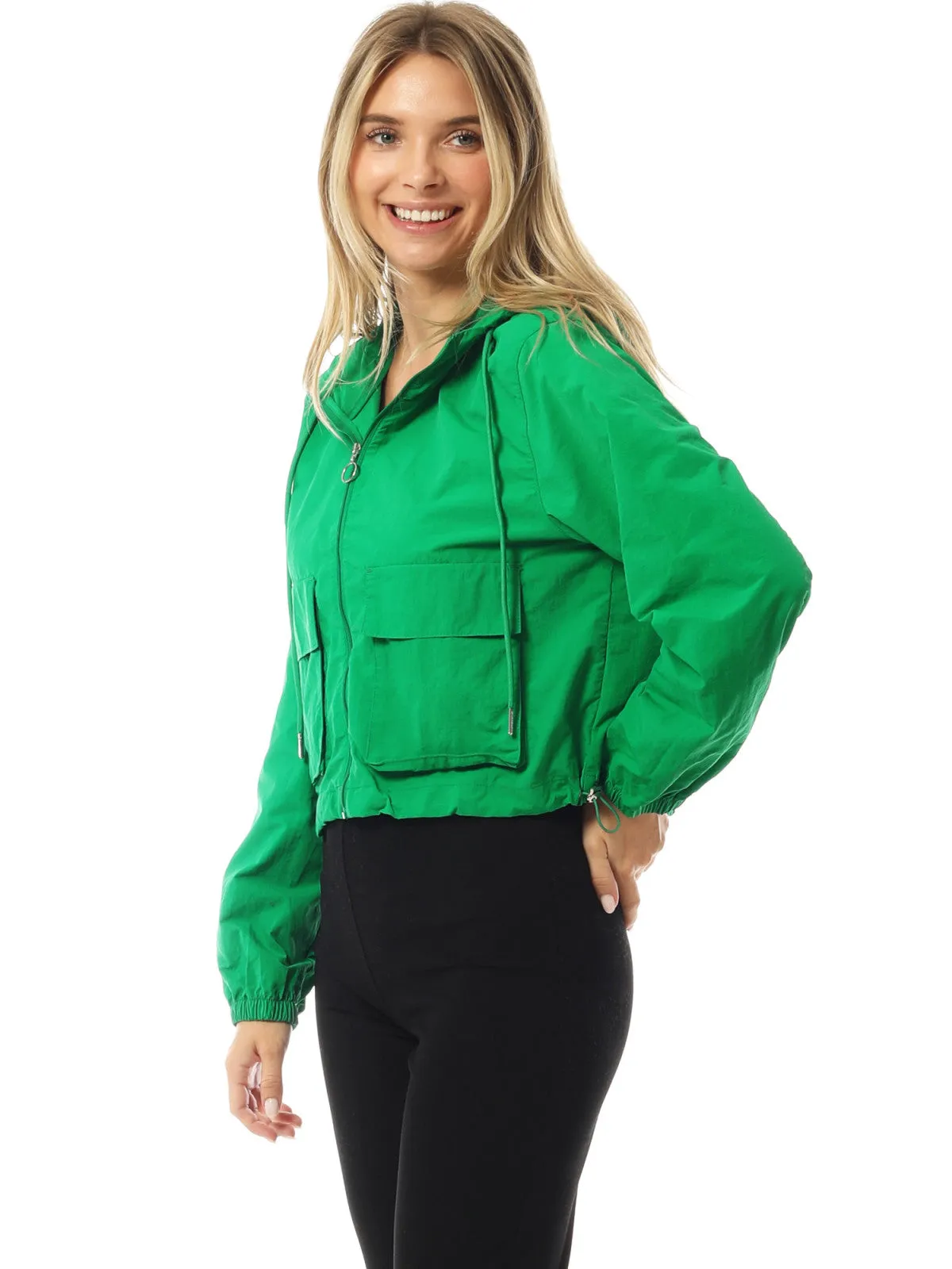 Lightweight Cropped Jackets Yoga Quick Dry Windbreaker Zipper Jackets Workout Running Hoodie Jackets