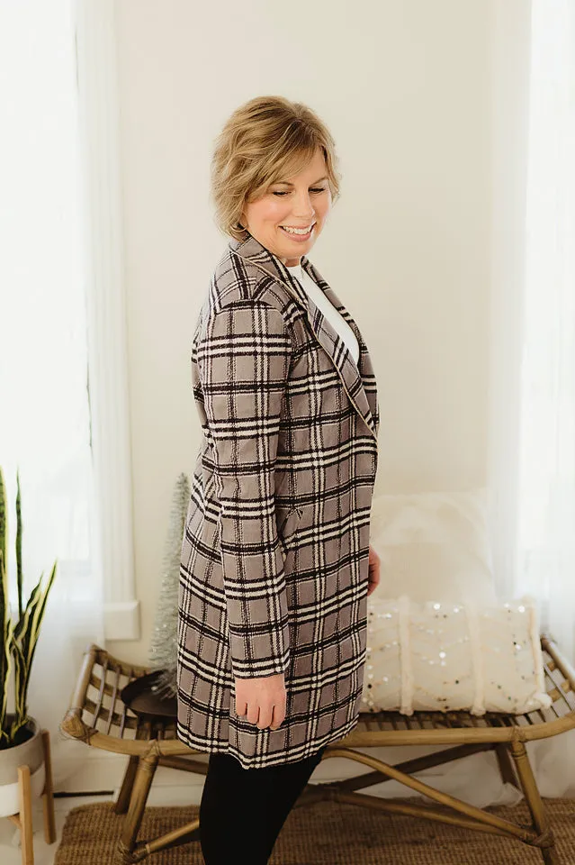 Plaid Suede Blazer