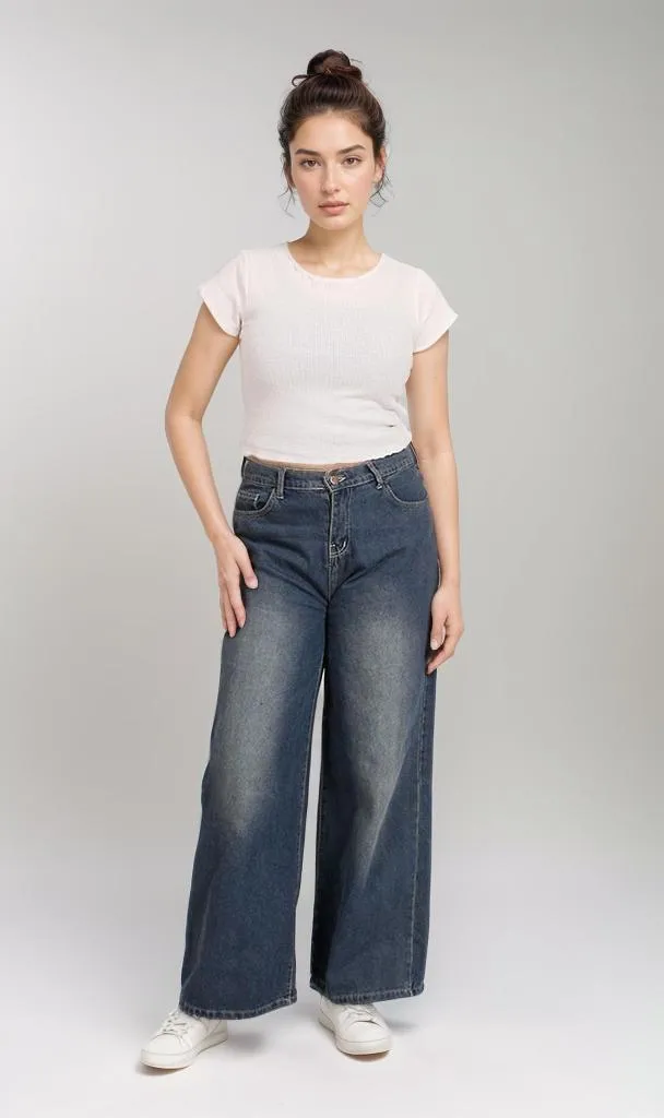 R205496-R205496 - Fitted Ribbed T-Shirt - Off White