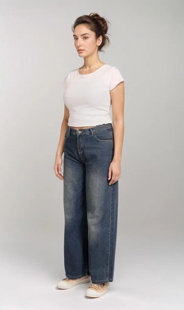 R205496-R205496 - Fitted Ribbed T-Shirt - Off White