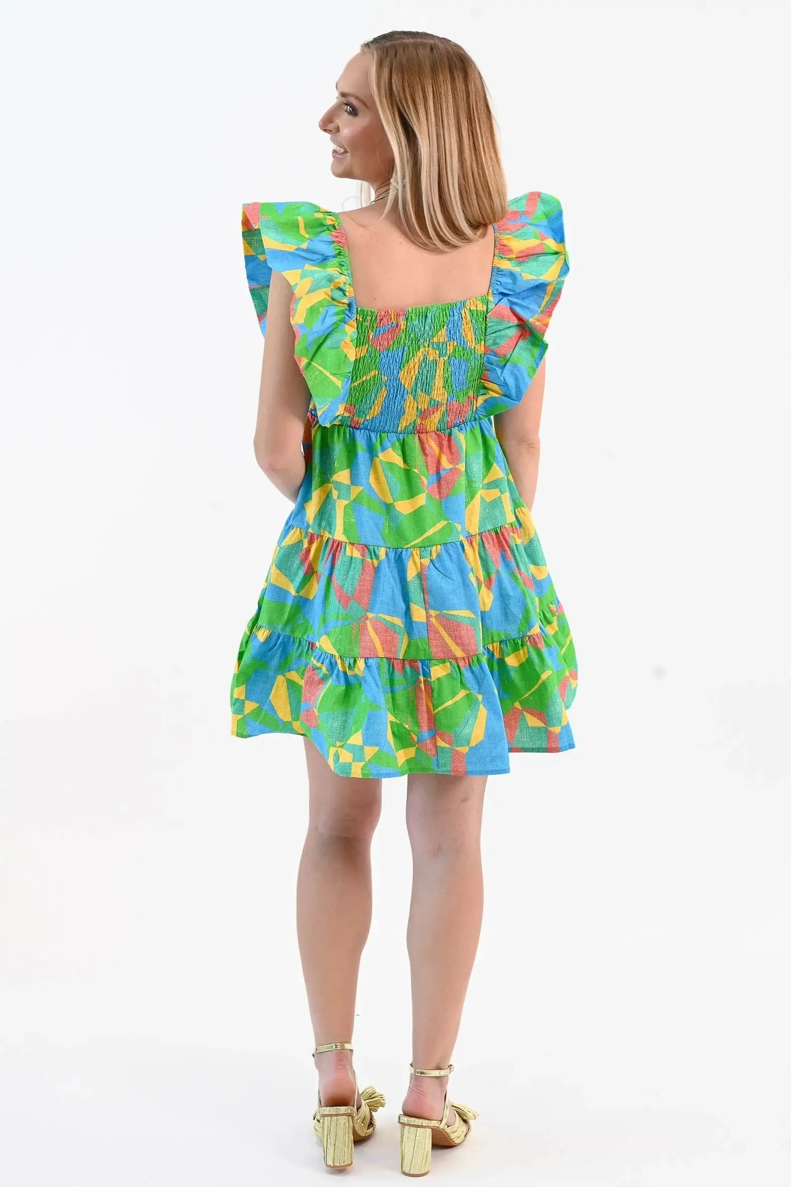 Radiant As Always Flutter Sleeve Dress
