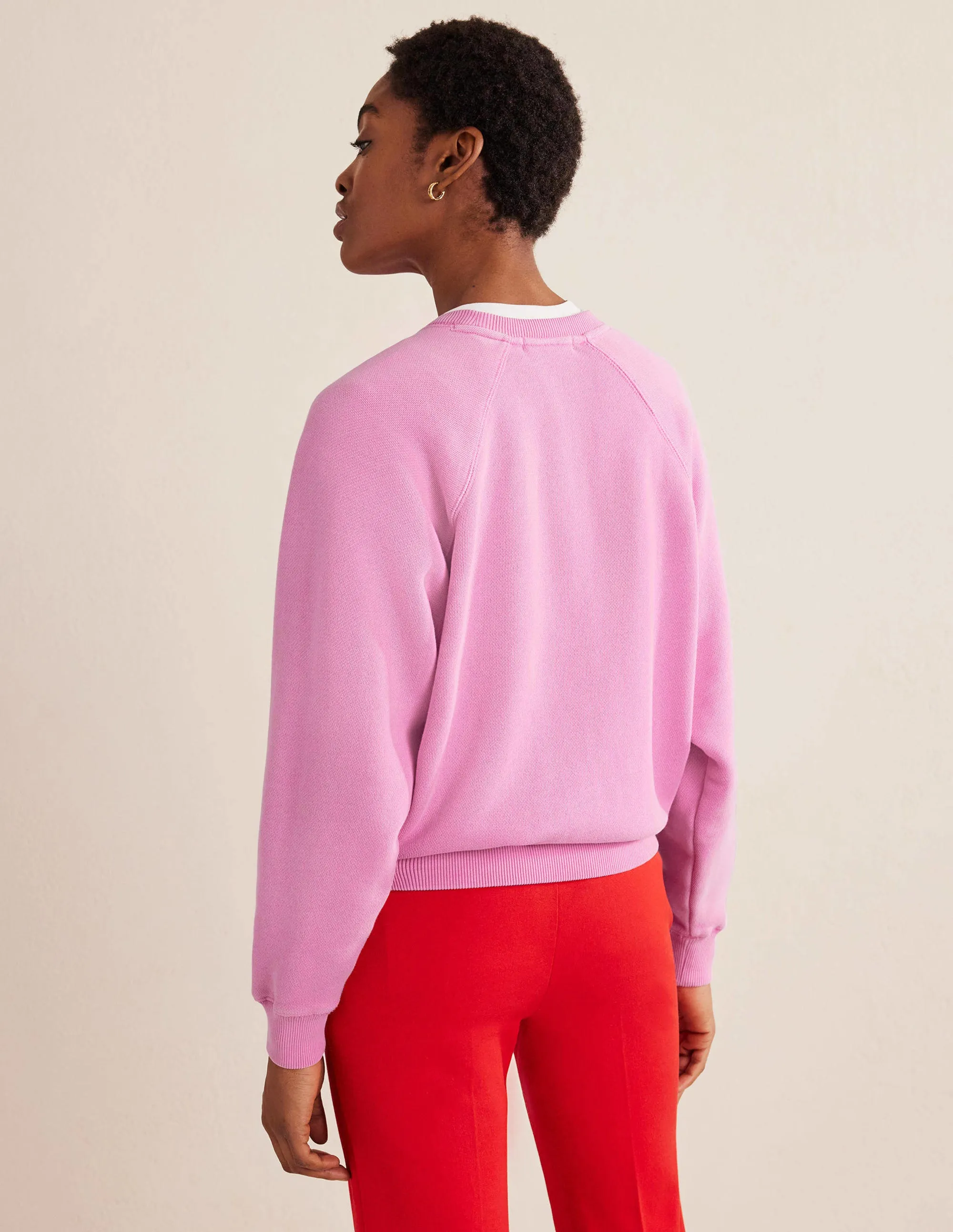 Relaxed Raglan Sweatshirt-Wild Orchid