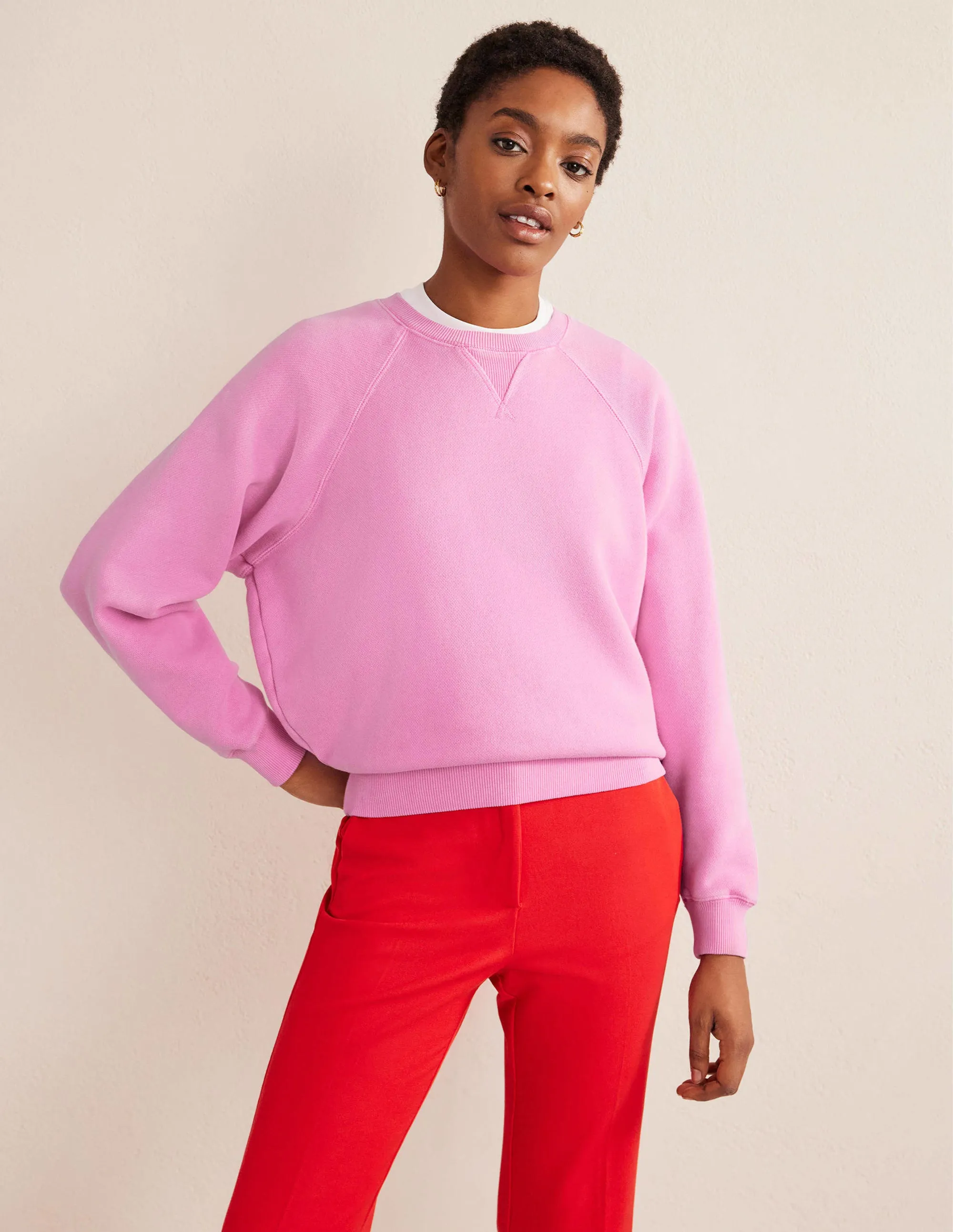 Relaxed Raglan Sweatshirt-Wild Orchid