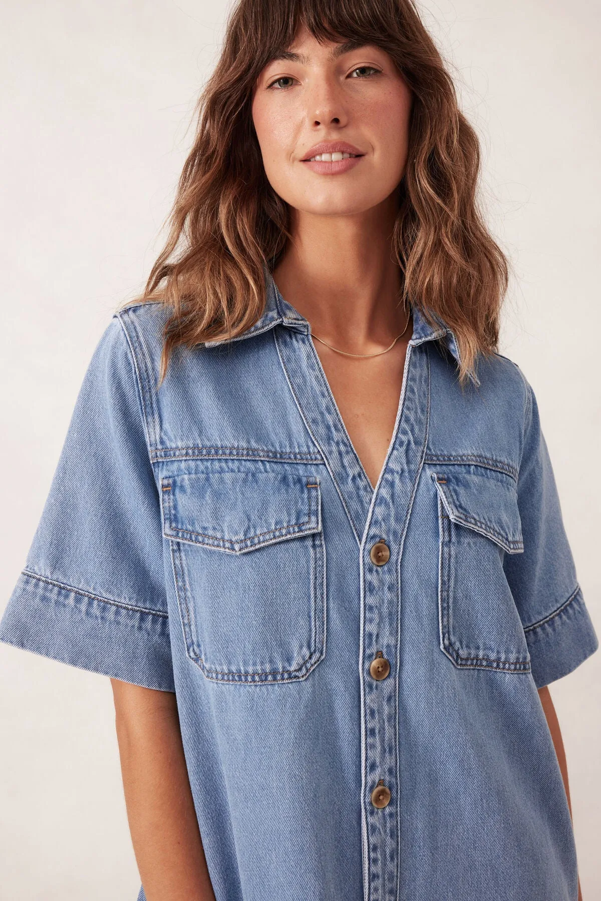 Relaxed Shirt Dress - Mid Vintage