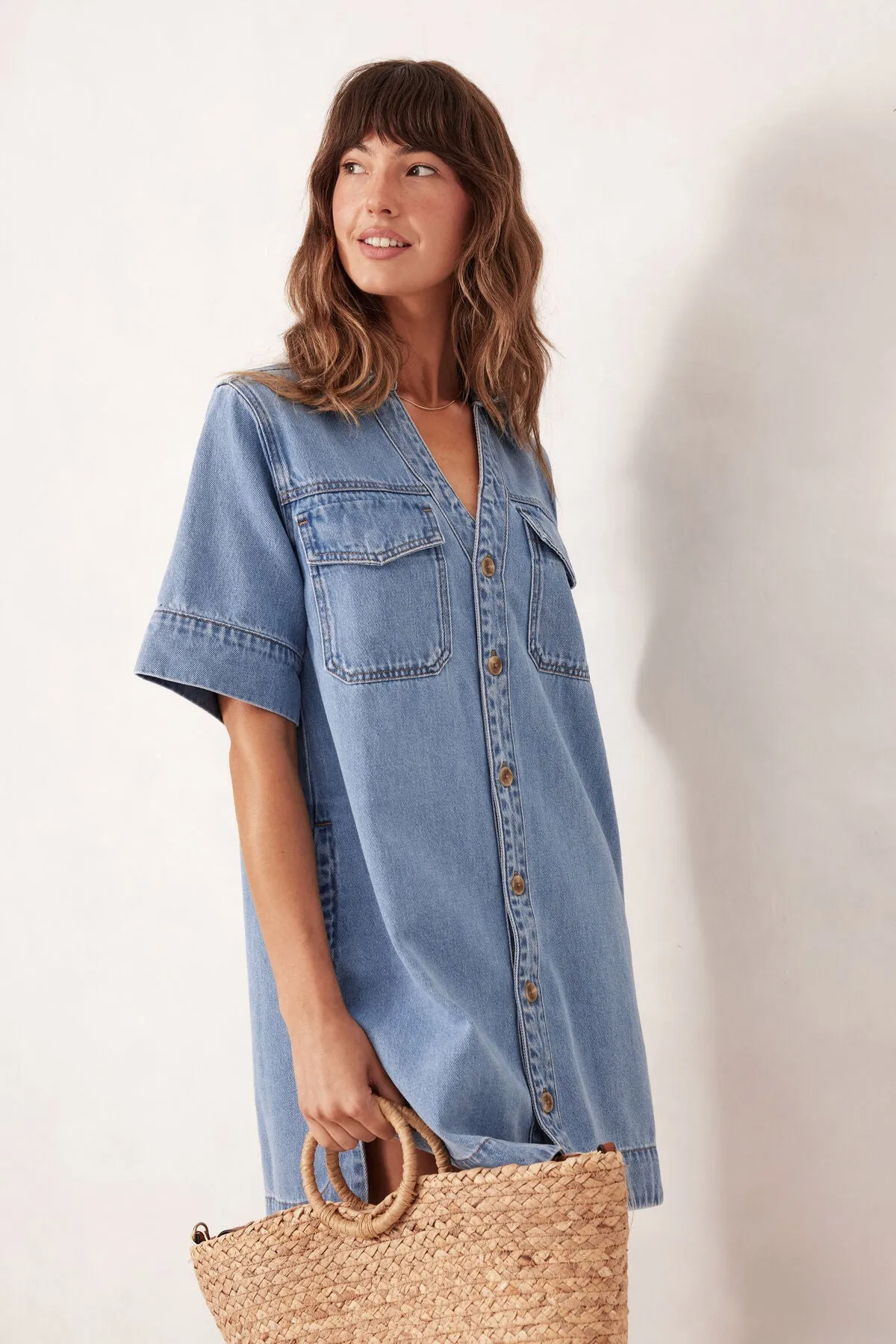 Relaxed Shirt Dress - Mid Vintage