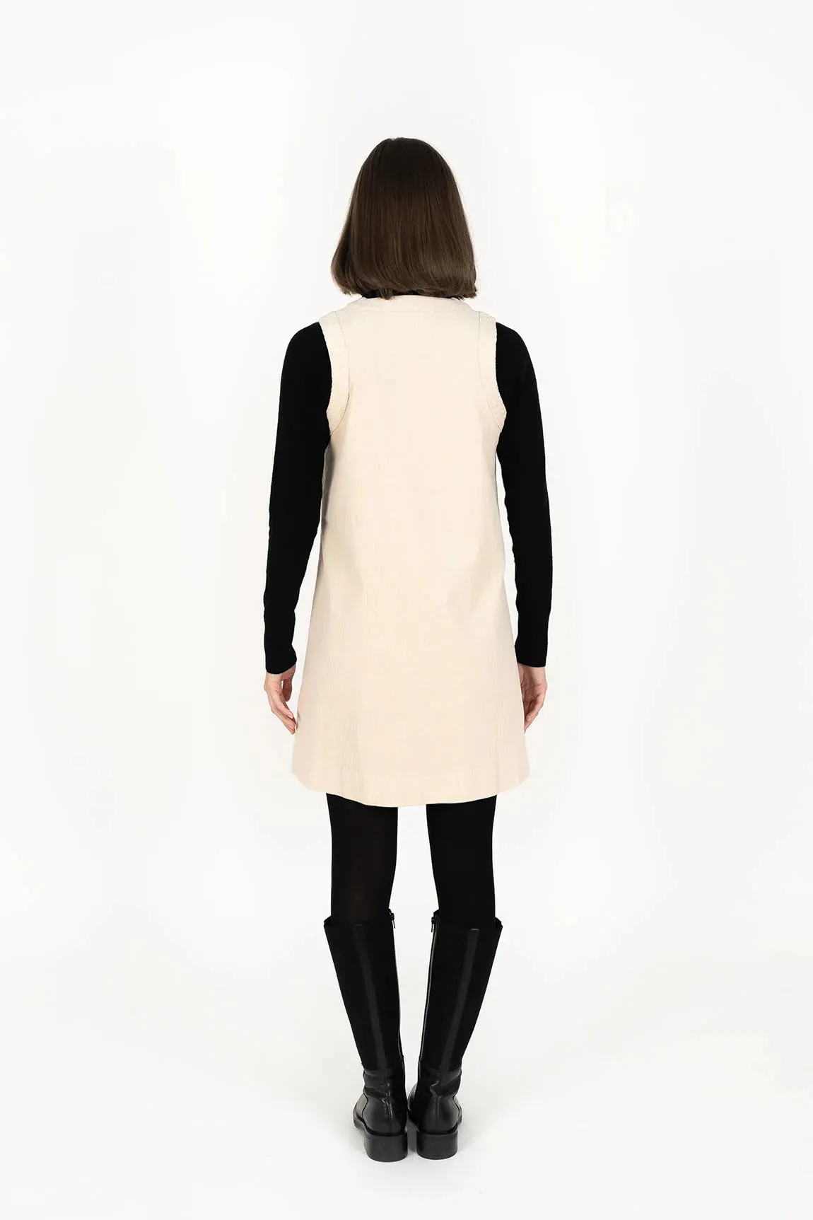 Riley Cord Dress - Vanilla