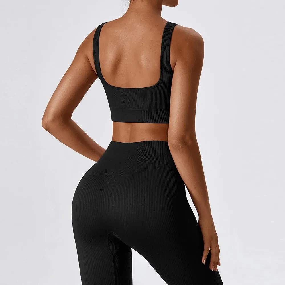 Seamless Ribbed Yoga Set