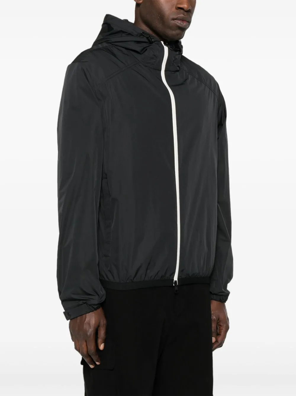 slogan-print shell jacket