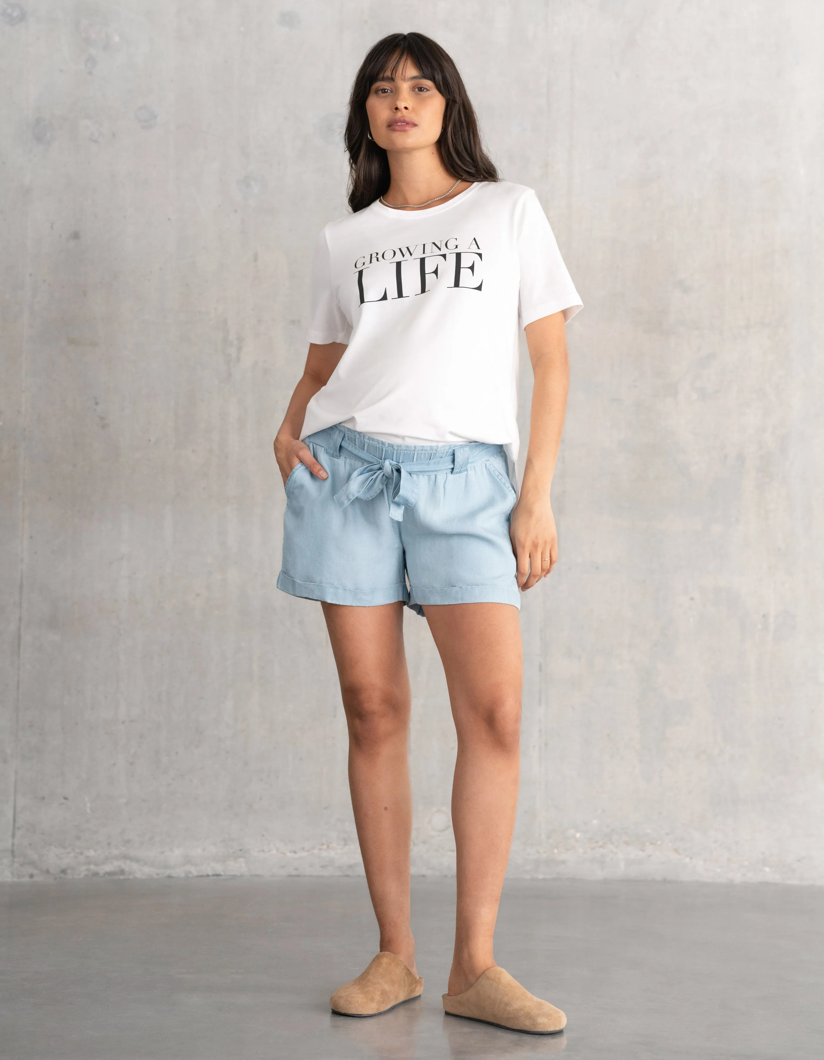 Under Bump Shorts with Self-Tie Belt